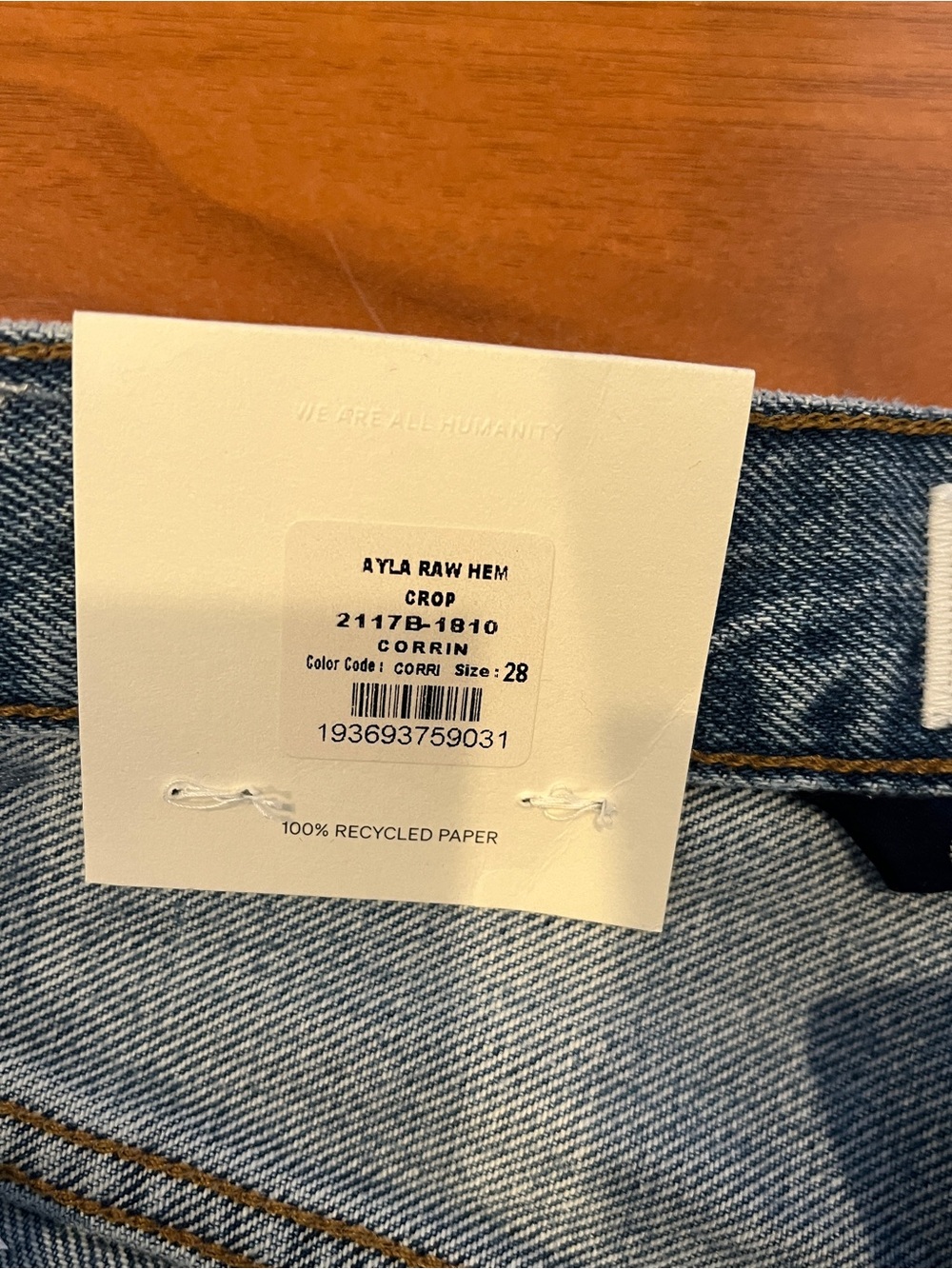 Citizens Of Humanity Ayla Raw Hem Crop “Corrin” Jeans - size 28 - NWT - Picture 8 of 12